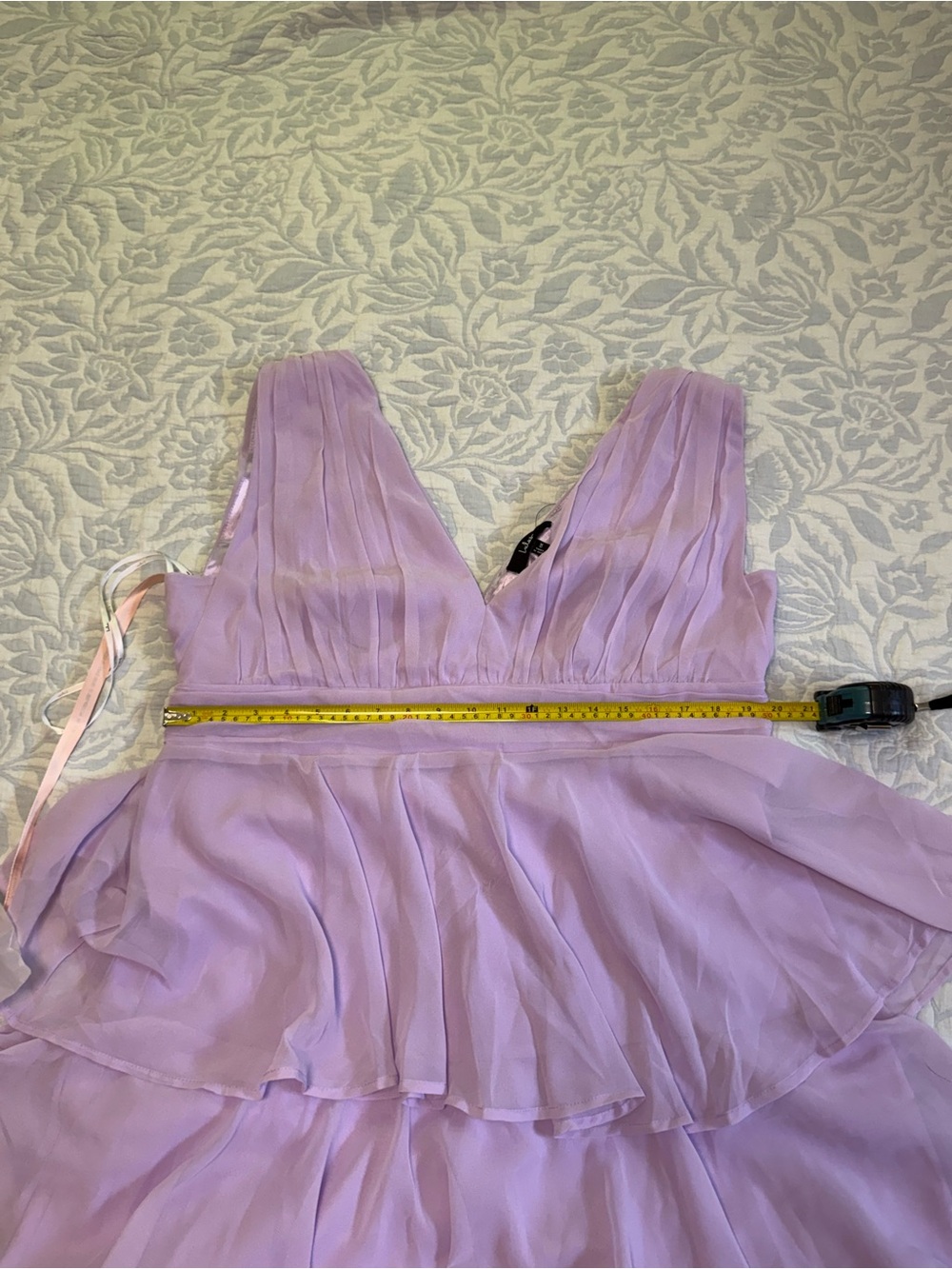 Lulus Lavender Pastel Purple Tiered Maxi Dress 1X NWT Evening Gown Wedding Guest - Picture 8 of 12